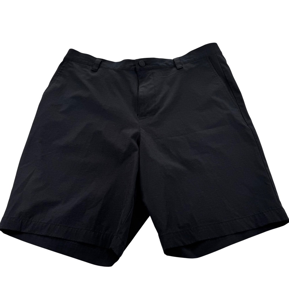 Banana Republic Performance Chino Shorts Mens 38 Black Elastic Back Tech Stretch
